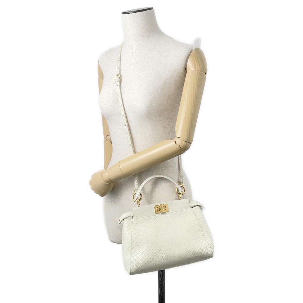 Fendi Handbag Mini Python 2way Shoulder Bag White - image 5